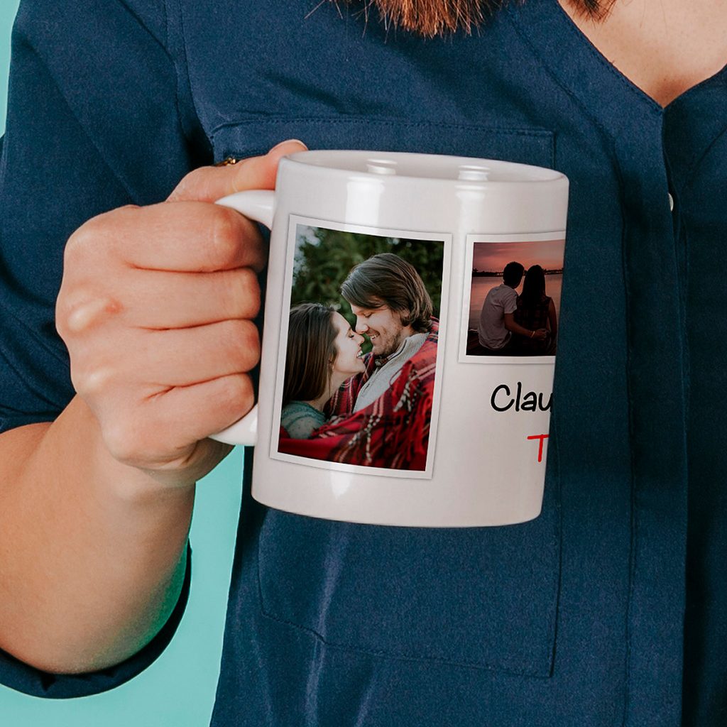 cana alba personalizata cu 3 poze