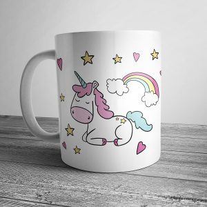 Cană albă "Unicorn"