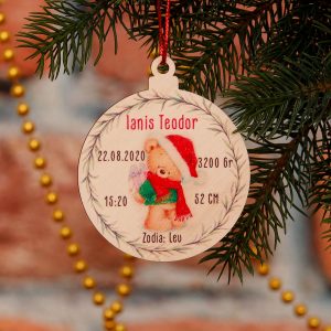 Glob lemn personalizat cu nume -Ursulet