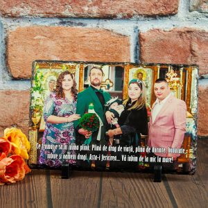 Ardezie personalizata cu fotografie si text
