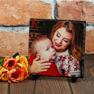 Ardezie personalizata - rama foto cu poza