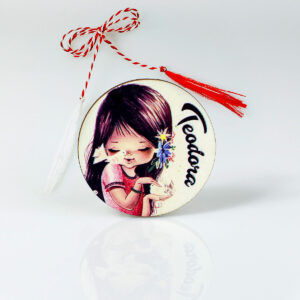 Martisor lemn personalizat cu nume 005