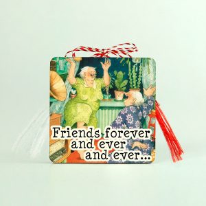 Martisor brosa lemn pentru cea mai buna prietena "Friends forever"