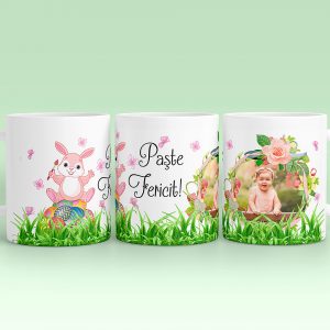 Cana alba personalizata cu poza si text - cadou personalizat Paste