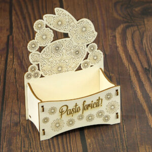 Cutie decorativa (mare) din lemn pentru Paste