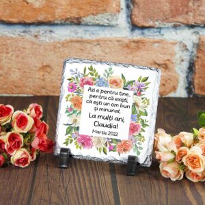 Cadou personalizat prietena - placa ardezie personalizata cu mesaj