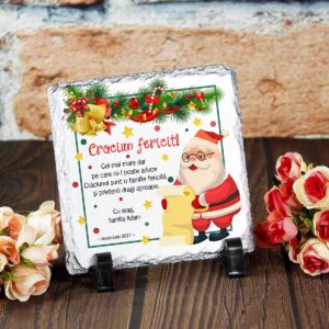 Cadou personalizat urare  - ardezie personalizata Craciun fericit