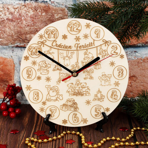 ceas lemn personalizat cadouri de craciun personalizate