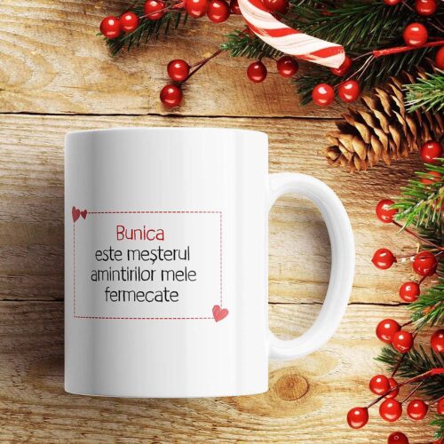 cana personalizata craciun cadou bunica