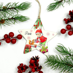 Decoratiune lemn Stea personalizata cu nume
