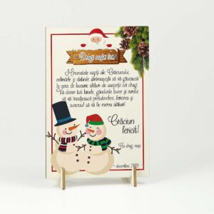 Felicitare din lemn - Craciun fericit - fini