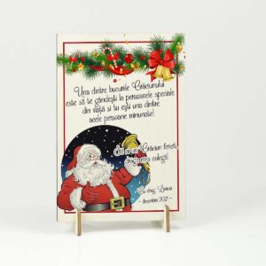 Felicitare din lemn - Craciun fericit - colega