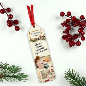 Semn de carte lemn - Fericirea este în noi