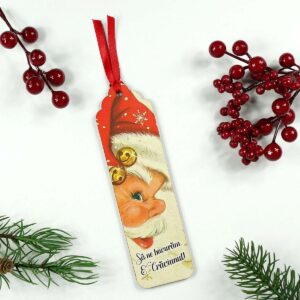 Semn de carte din lemn cu tematica de Craciun - Sa ne bucuram!