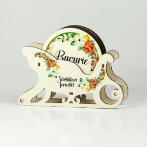Suport / Coaster de pahar cu tematica de iarna