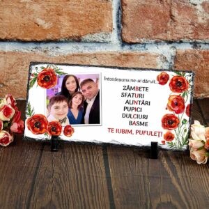 Cadou pentru bunica - ardezie personalizata cu poza si mesaj