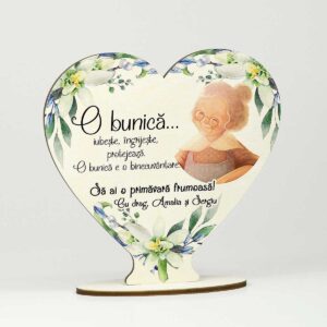 Trofeu inima din lemn pentru Bunica