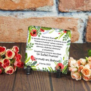 Cadou personalizat prietena/colega - placa ardezie personalizata cu mesaj