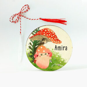 Martisor personalizat cu ciupercute si nume