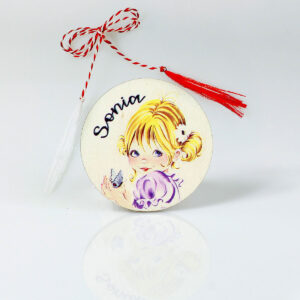 Martisor lemn personalizat cu nume 002