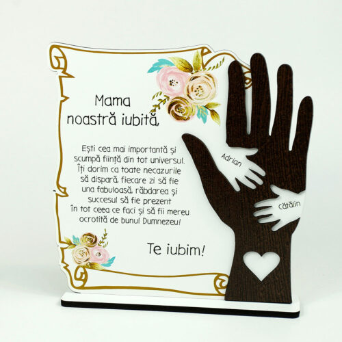 trofeu personalizat mama 2 maini