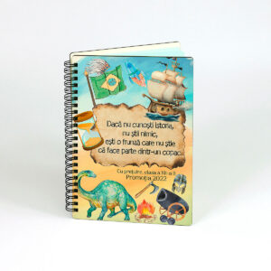 Agenda lemn personalizata - profesor istorie
