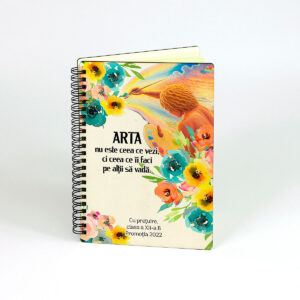 Agenda lemn personalizata - profesor desen