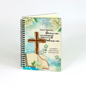 Agenda lemn personalizata - profesor religie