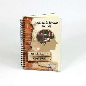 Agenda lemn personalizata - profesor psihologie/filosofie
