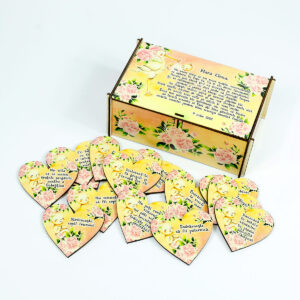 Cutie cu amintiri personalizata - 15 ganduri bune pentru nou nascut - fetita