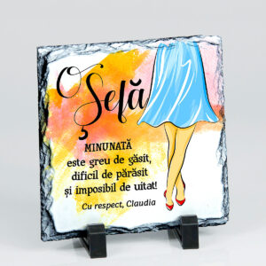 Ardezie cadou personalizat pentru sefa