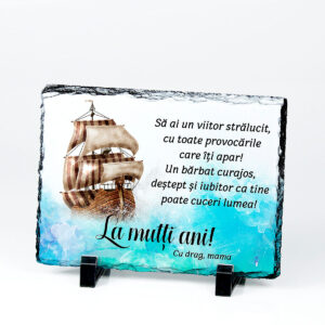 Cadou personalizat aniversare fiu - ardezie personalizata