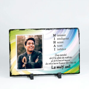 Rama foto din ardezie personalizata pentru MIHAI - cadou personalizat pentru zi onomastica