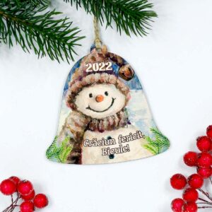 Glob personalizat cu mesaj pentru pomul de Craciun
