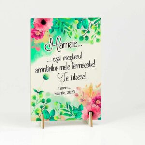 Felicitare din lemn - cadou personalizat mamaia/bunica