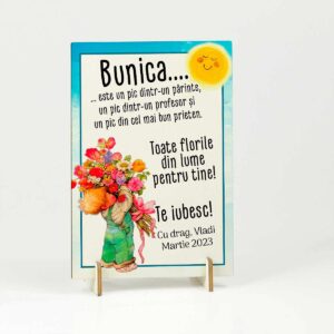 Cadou pentru bunica/mamaia - Felicitare din lemn