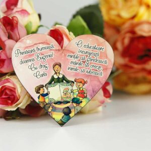 Inima cu magnet pentru educatoare - martisor