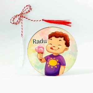 martisor din lemn cu nume pentru copii