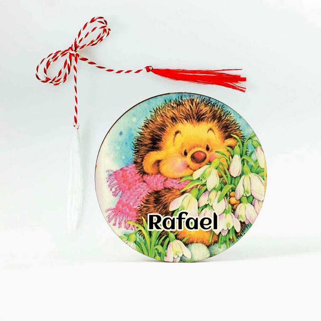 martisor cu arici personalizat cu nume