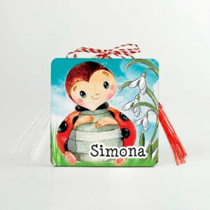 Martisor personalizat cu nume - buburuza/gargarita