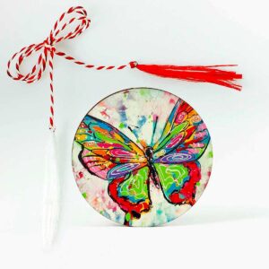 brosa lemn martisor personalizat fluture