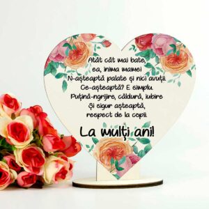 trofeu inima cadou personalizat mama