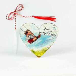 martisor color din lemn cu mesaj