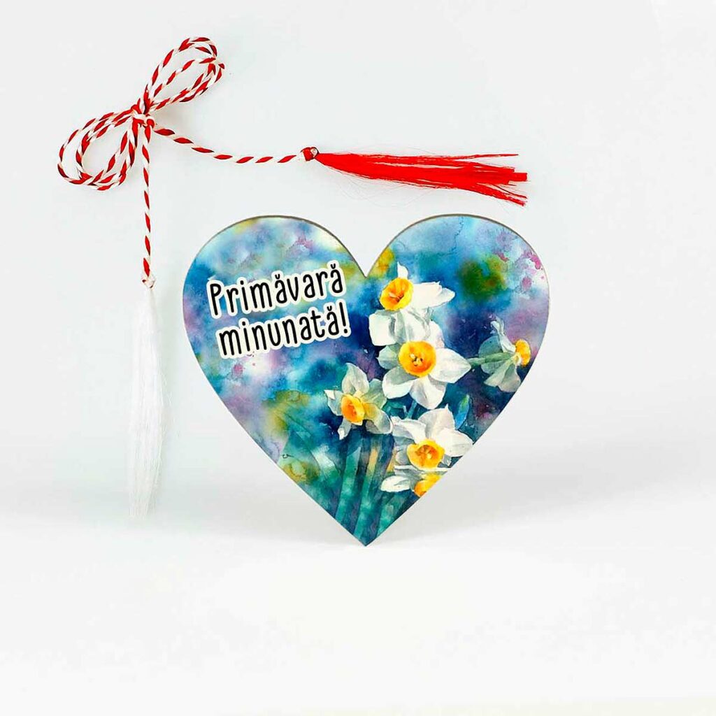 brose martisor personalizat cu narcise
