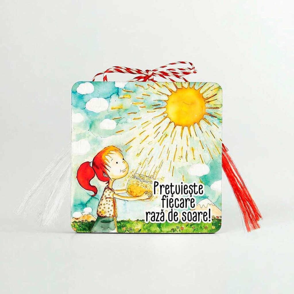 martisor din lemn personalizat cu mesaj