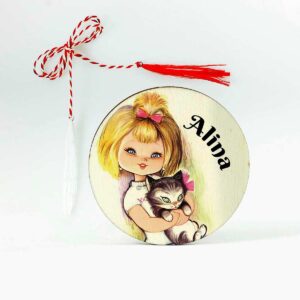 martisor din lemn cu nume pentru copii