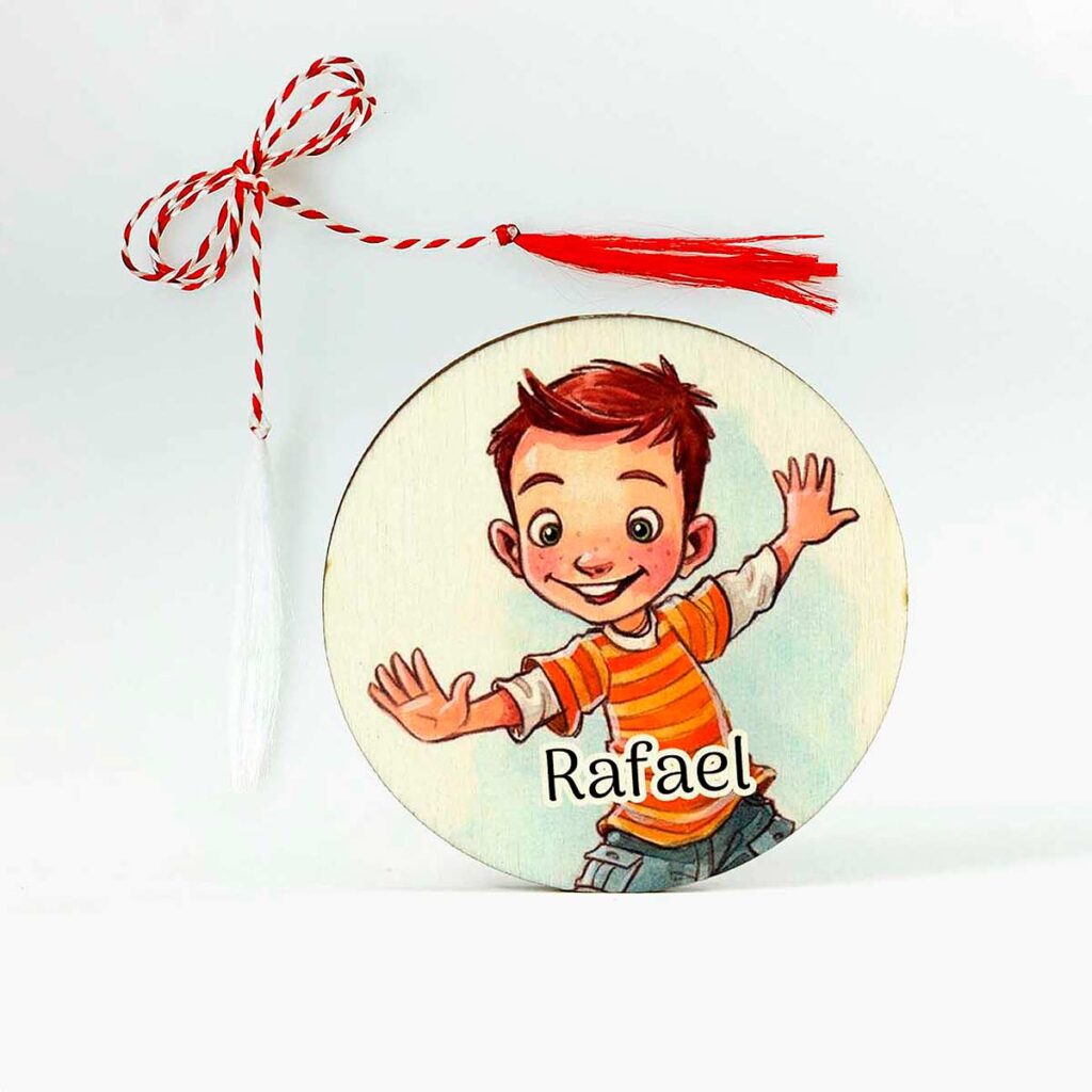 mmartisor color din lemn cu nume baiat