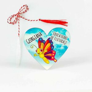 martisor din lemn personalizat cu nume clasa fluturasilor