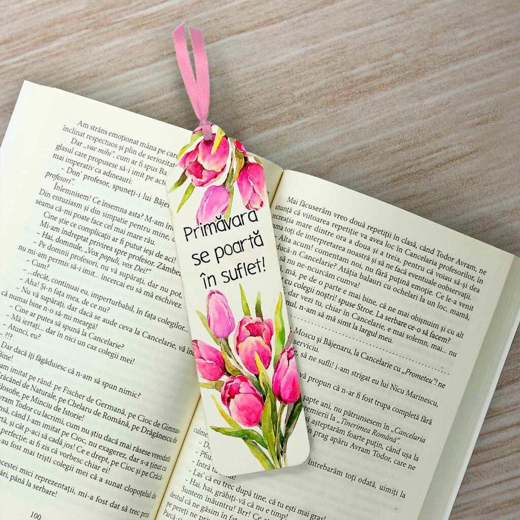semn de carte martisor cu lalele