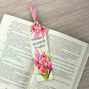 semn de carte martisor cu lalele
